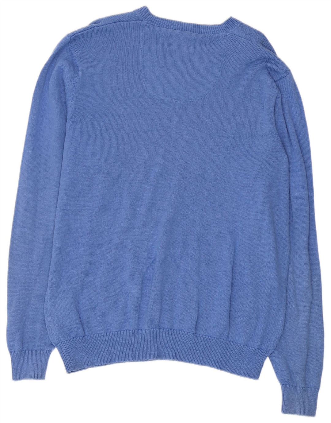 Marks & Spencer Herre V-hals sweater mellemblå bomuld