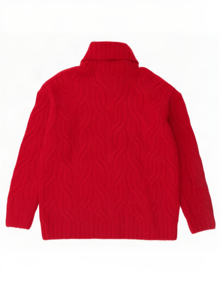 Marks & Spencer Dame Oversized trøjetrøje med rullehals UK 6 XS Rød