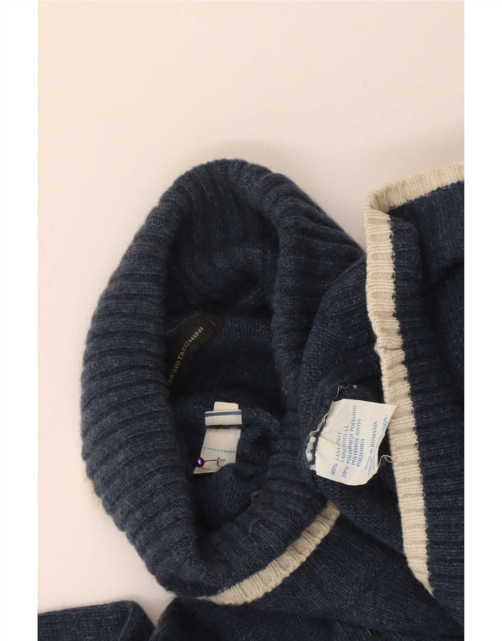 Sergio Tacchini Herre rullehals sweater Stor marineblå uld