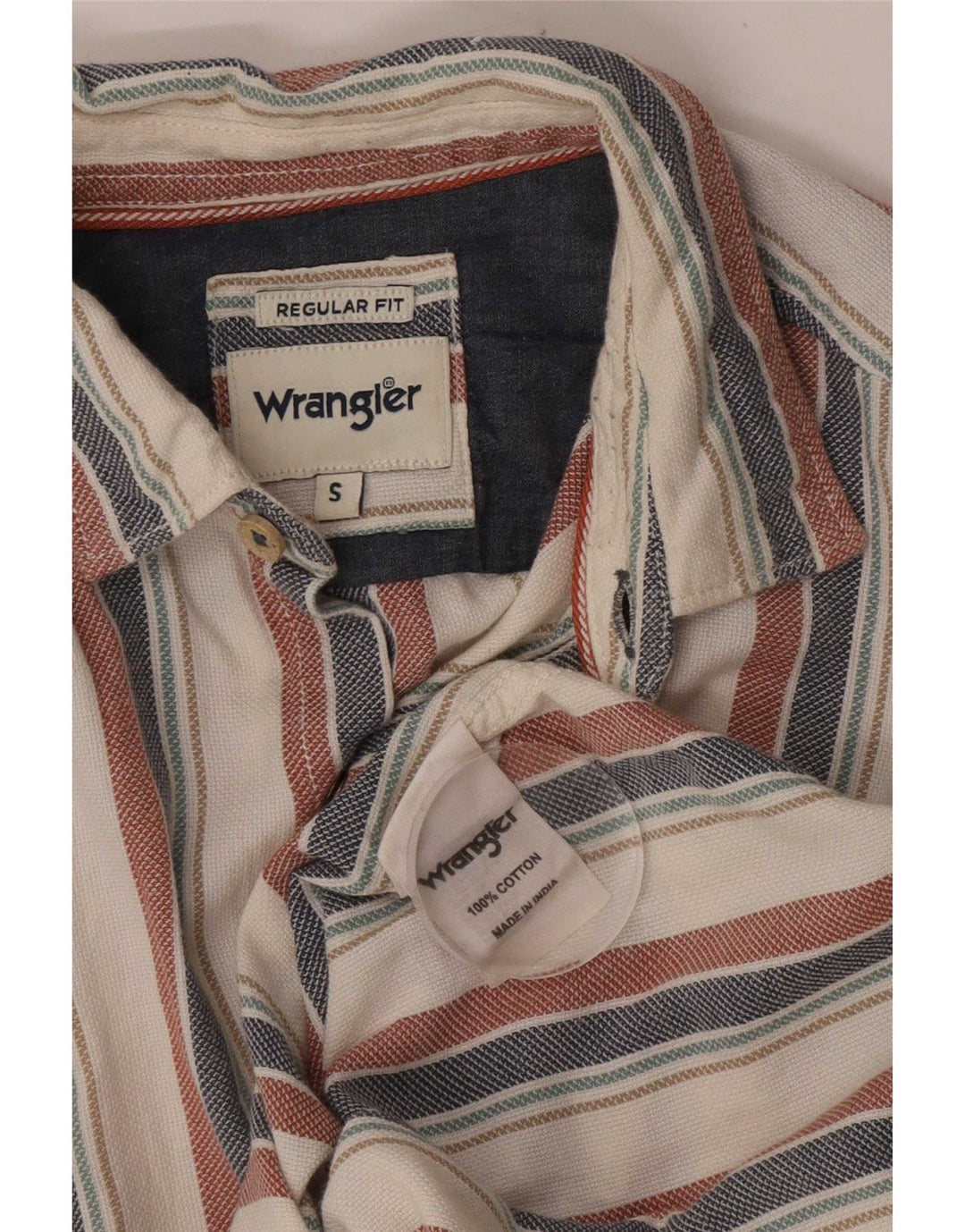 Wrangler Herre Regular Fit skjorte Lille flerfarvet stribet bomuld