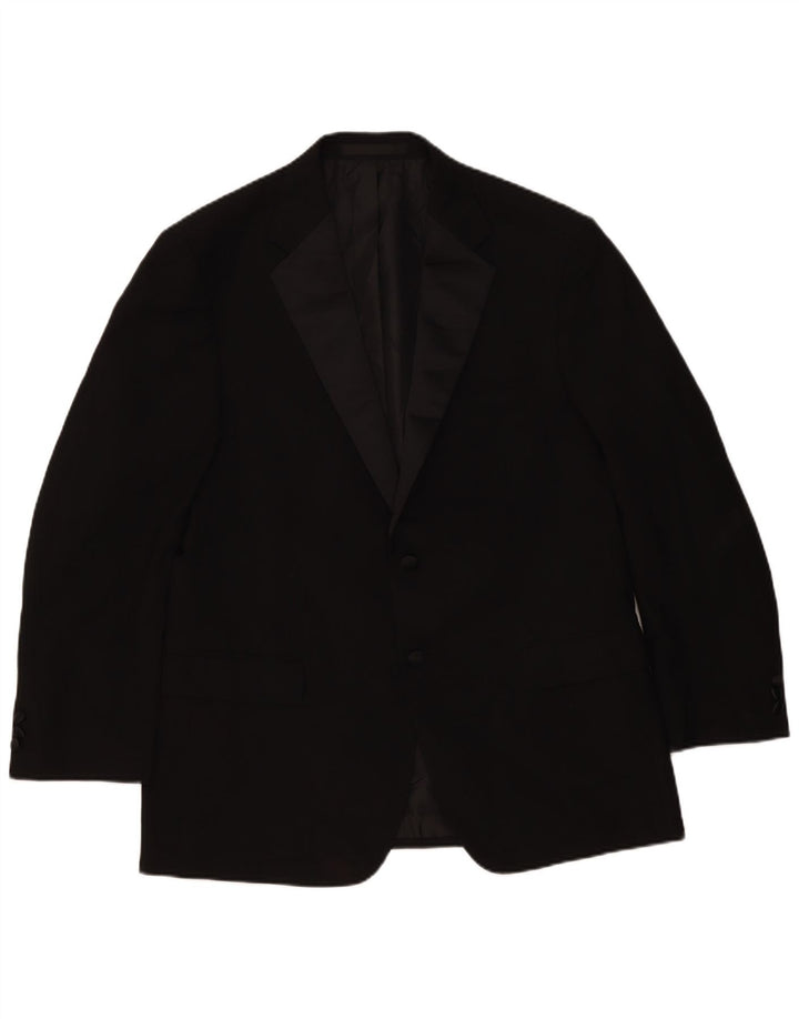 Marks & Spencer Herre 2-knaps blazerjakke UK 42 Stor sort polyester