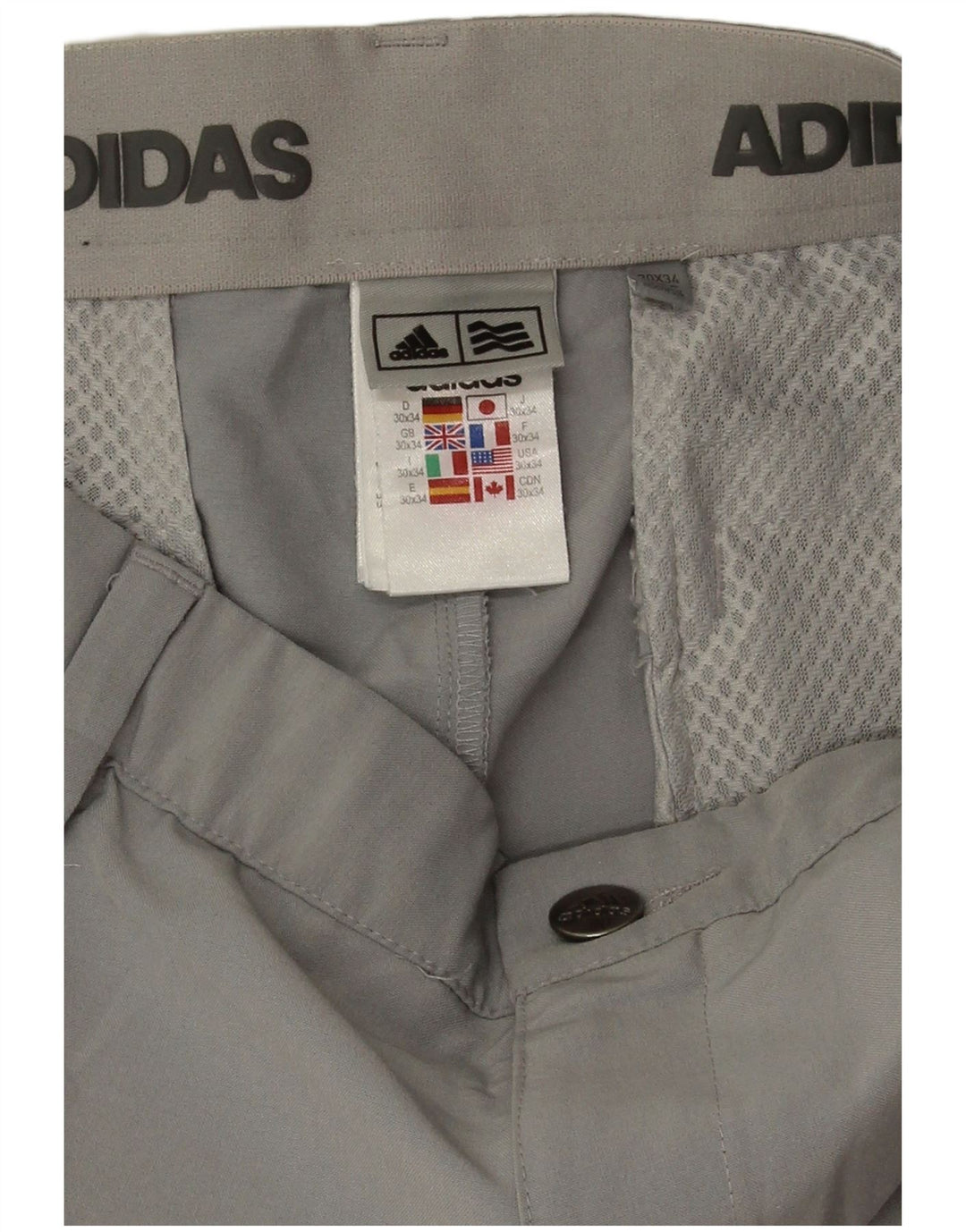 Adidas Straight Chino-bukser til mænd W30 L28 Grå polyester