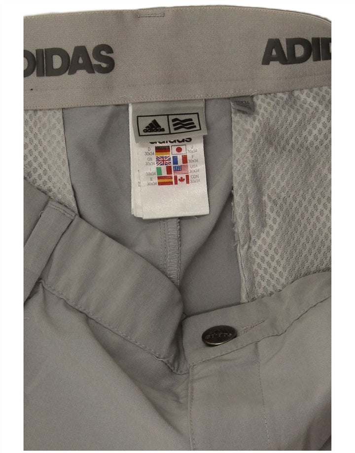 Adidas Straight Chino-bukser til mænd W30 L28 Grå polyester