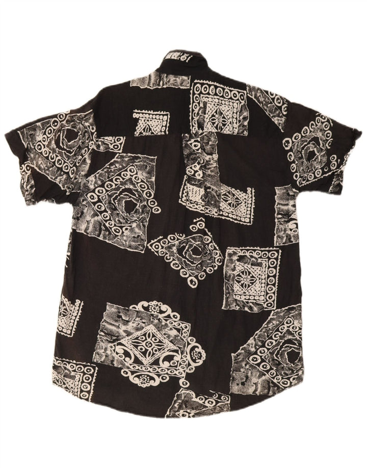 Rob Roy Herre kortærmet skjorte Medium Sort Patchwork Viscose