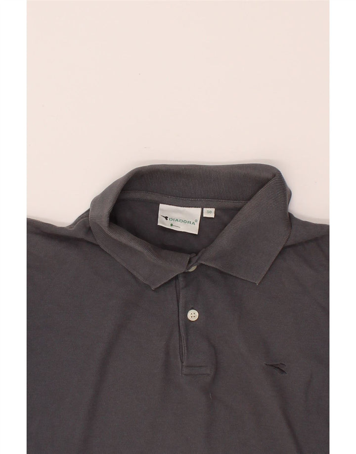 DIADORA Mens Polo Shirt IT 50 Medium Grey Cotton Vintage Diadora and Second-Hand Diadora from Messina Hembry 