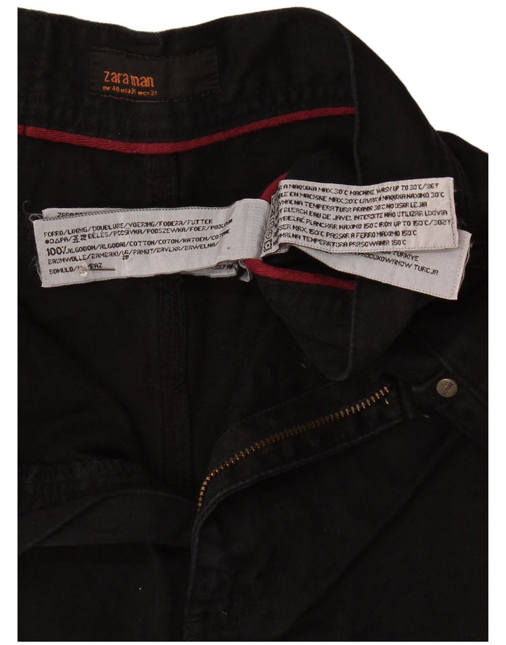 Zara Straight Jeans til mænd EU 40 Medium W31 L32 Sort Bomuld