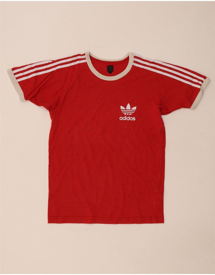 ADIDAS Herre T-Shirt Top Lille Rød Bomuld