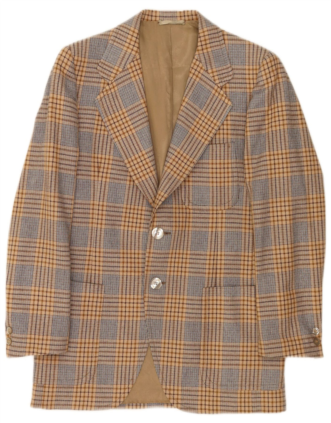 Vintage herre 2-knaps blazerjakke UK 36 Small Brown Houndstooth