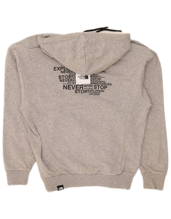 The North Face Dame Oversized Hoodie Jumper UK 10 Lille Grå Bomuld