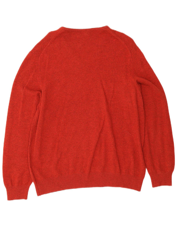 Massimo Dutti Herre V-hals sweater 2XL Rød Cashmere
