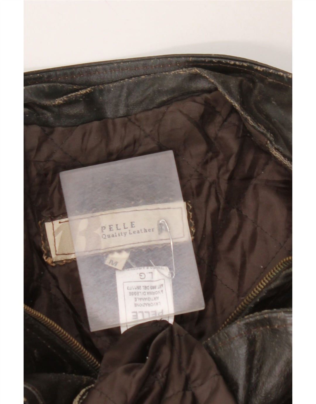 VINTAGE 3/4 ærmet læderjakke til kvinder UK 14 medium brunt læder