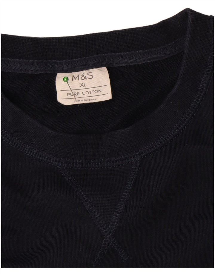 Marks & Spencer Herre Sweatshirt Jumper XL Marineblå Bomuld