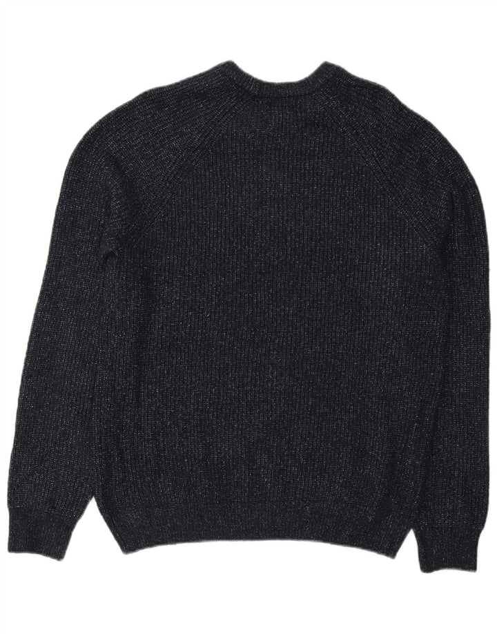 Marks & Spencer Herre Boat Neck Jumper Sweater Medium Navy Blue Flecked