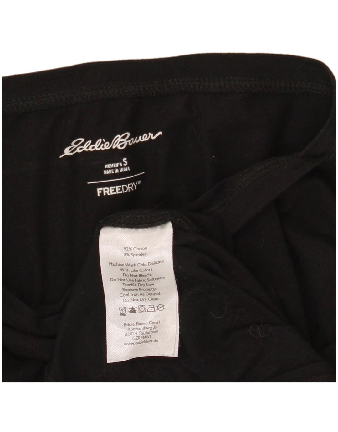 Eddie Bauer Dame Oversized Top Langærmet UK 10 Small Black Bomuld