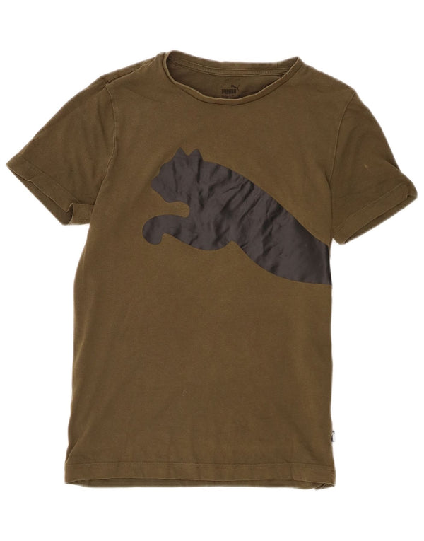 Puma Boys Grafisk T-Shirt Top 13-14 år Khaki