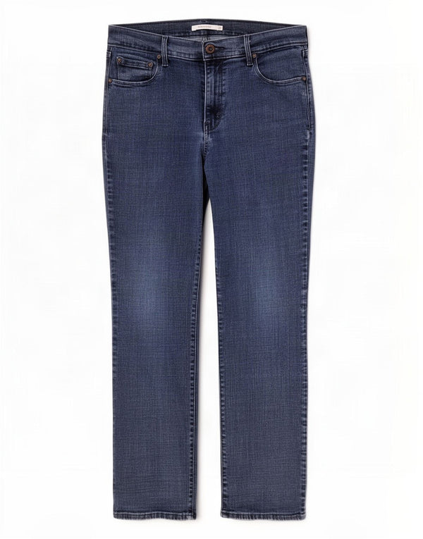Levi's Dame 505 Straight Jeans W31 L30 Marineblå Bomuld