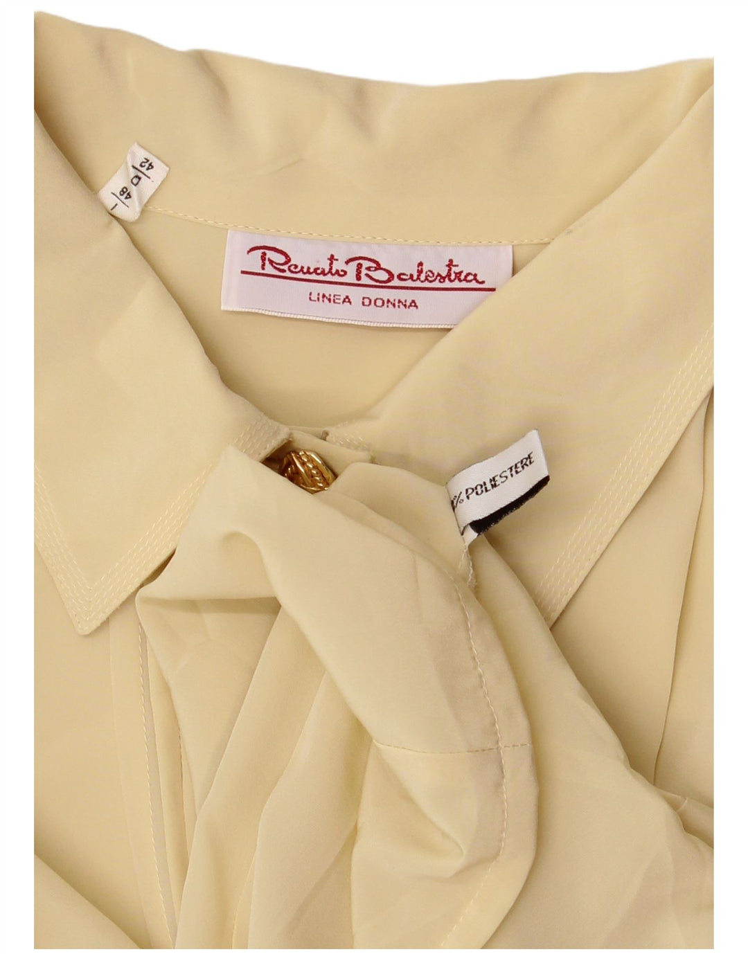 Renato Balestra Dame Oversized Skjorte Bluse IT 48 XL Beige Polyester