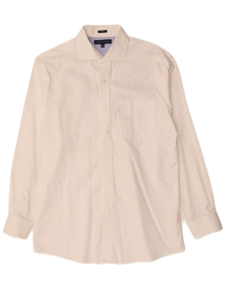 Tommy Hilfiger Herre Slim Fit Skjorte Størrelse 15 1/2 Medium Hvid