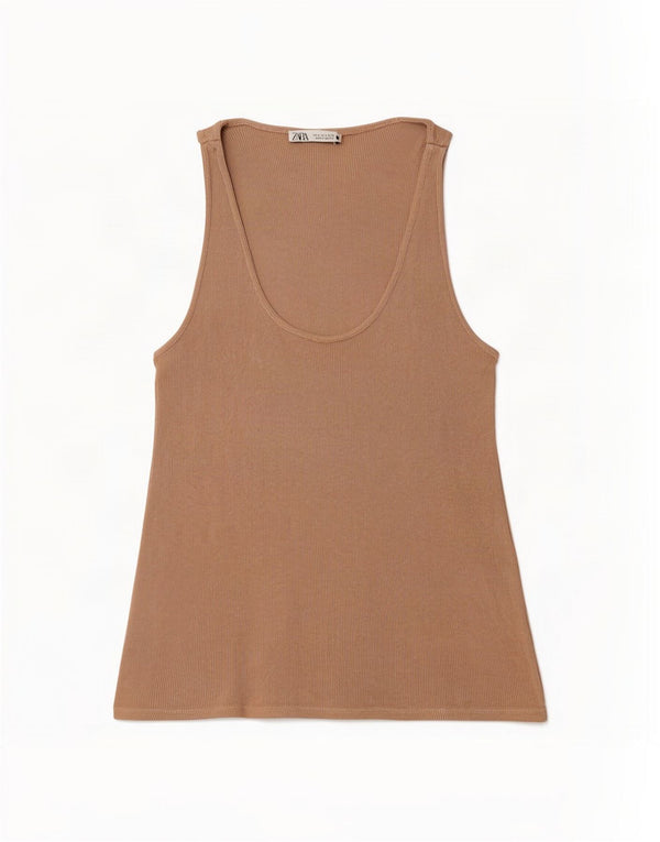 Zara Damevest Top UK 10 Small Beige