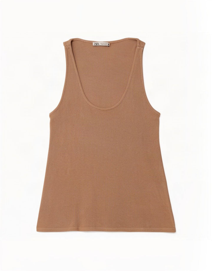 Zara Damevest Top UK 10 Small Beige