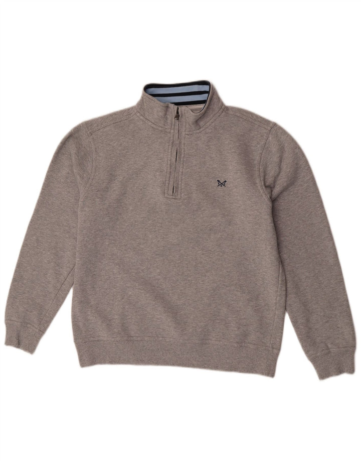 Besætningsbeklædning Herre Zip Neck Sweatshirt Jumper Medium Grå Bomuld