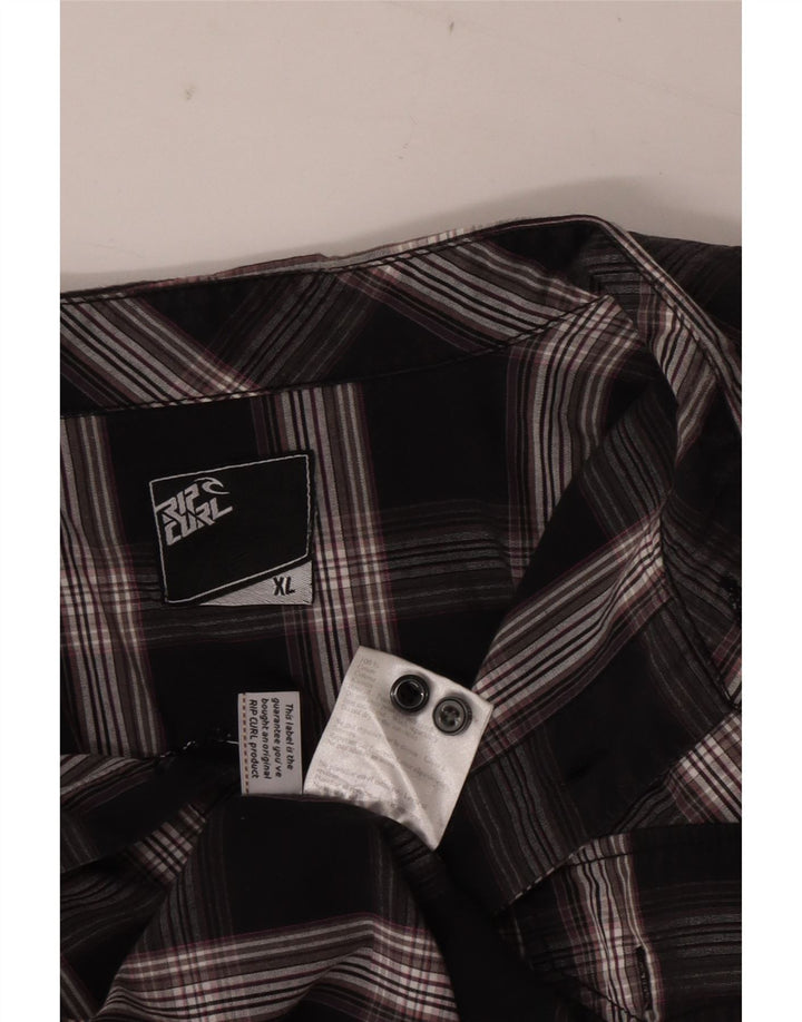 Rip Curl Herre kortærmet skjorte XL sort ternet bomuld