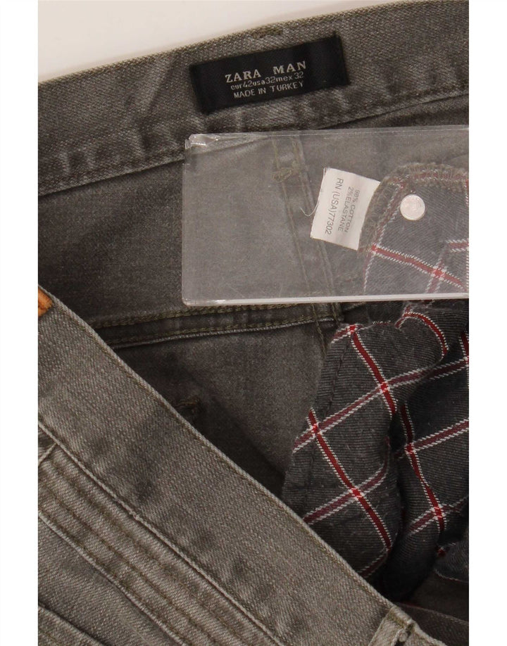 Zara Straight Jeans til mænd EU 42 Large W32 L31 Grå Bomuld