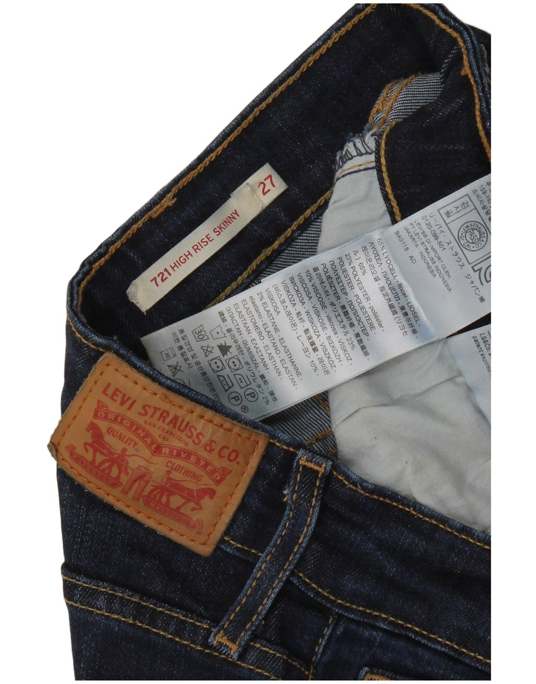 Levi's Dame 712 Skinny Jeans W27 L30 Blå Lyocell