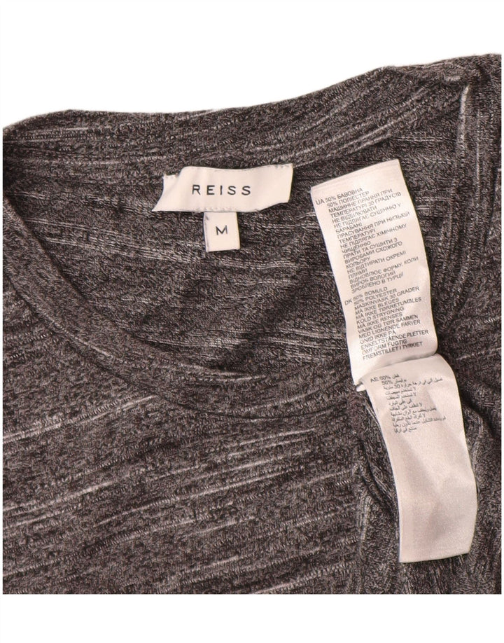 Reiss Herre T-shirt Top Medium Grey Flecked Bomuld