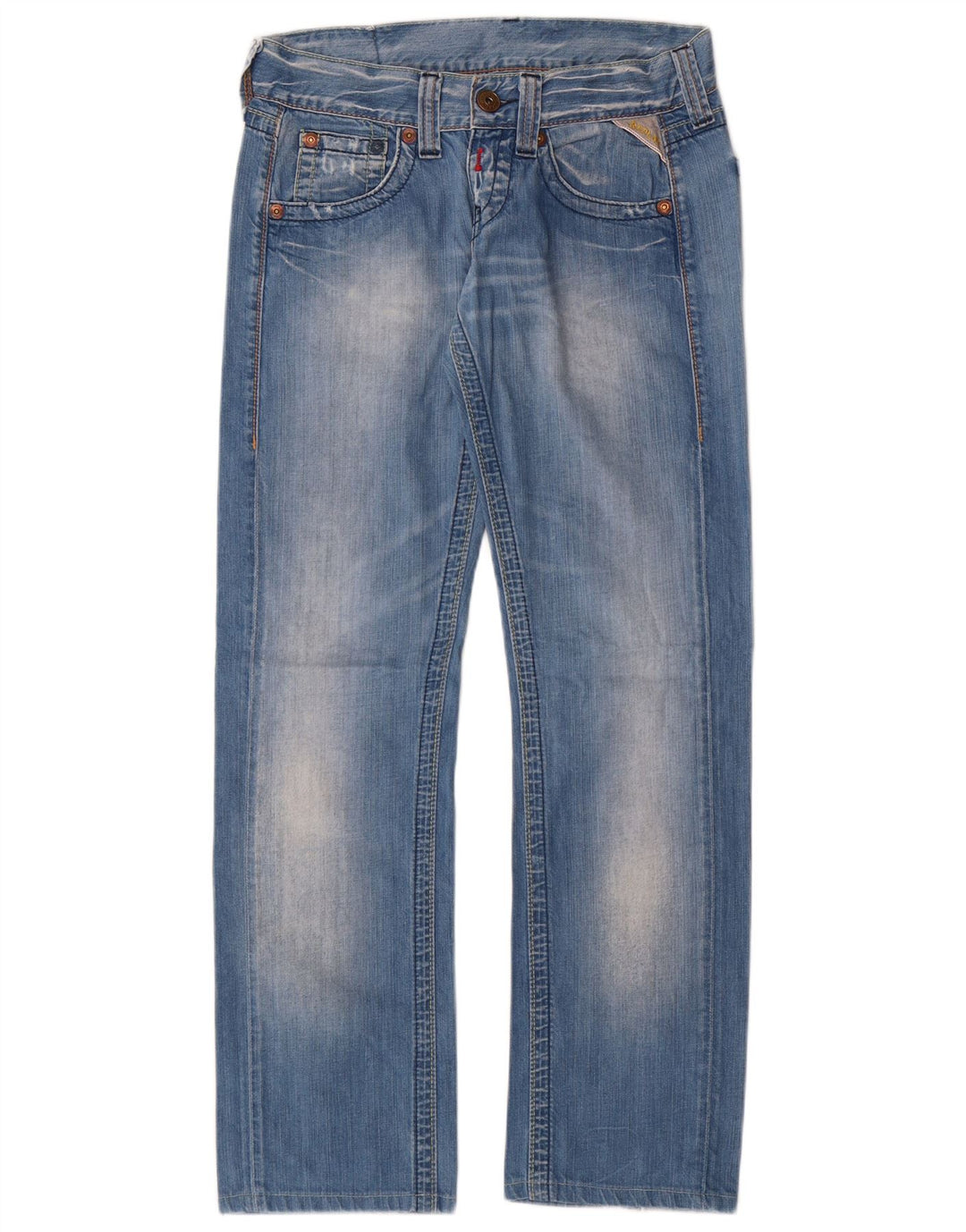 Replay Dame Straight Jeans W27 L32 Blå Bomuld