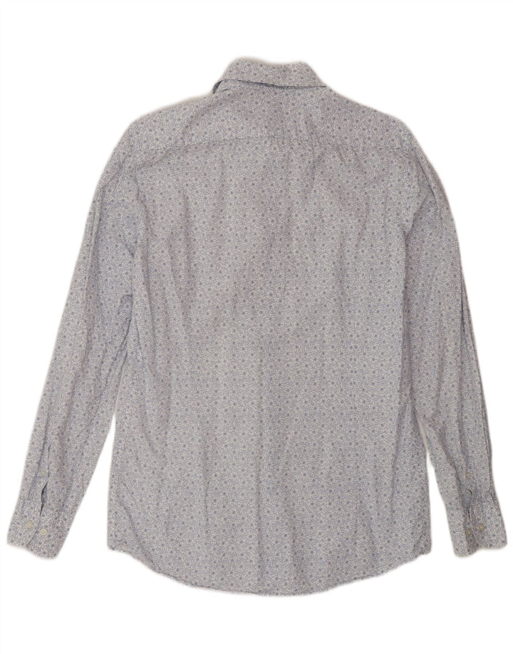 Massimo Dutti herreskjorte lille hvid blomstret bomuld
