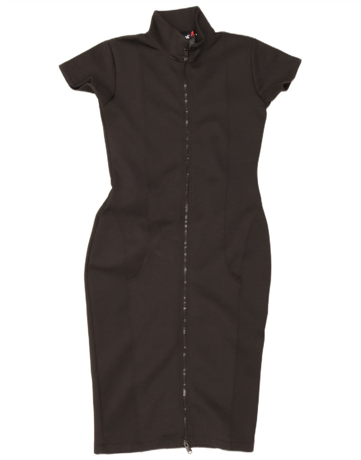 Mistral Womens Graphic Bodycon Dress UK 14 Large Black Polyester