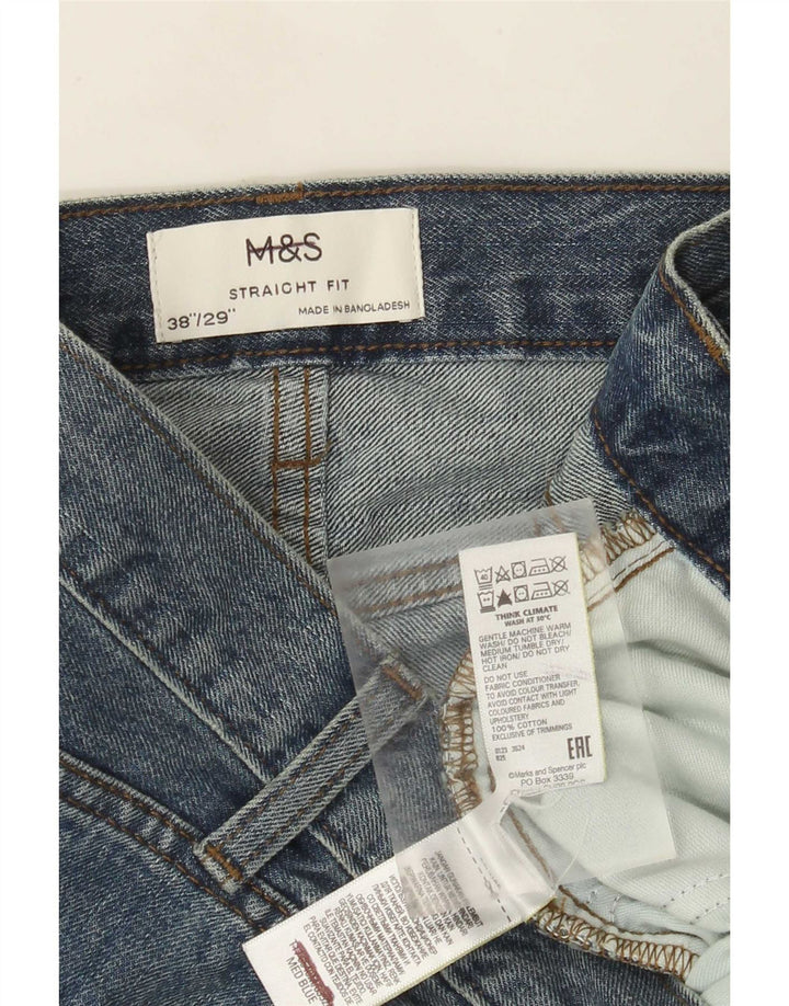 Marks & Spencer Straight Jeans til mænd W38 L29 Blå bomuld
