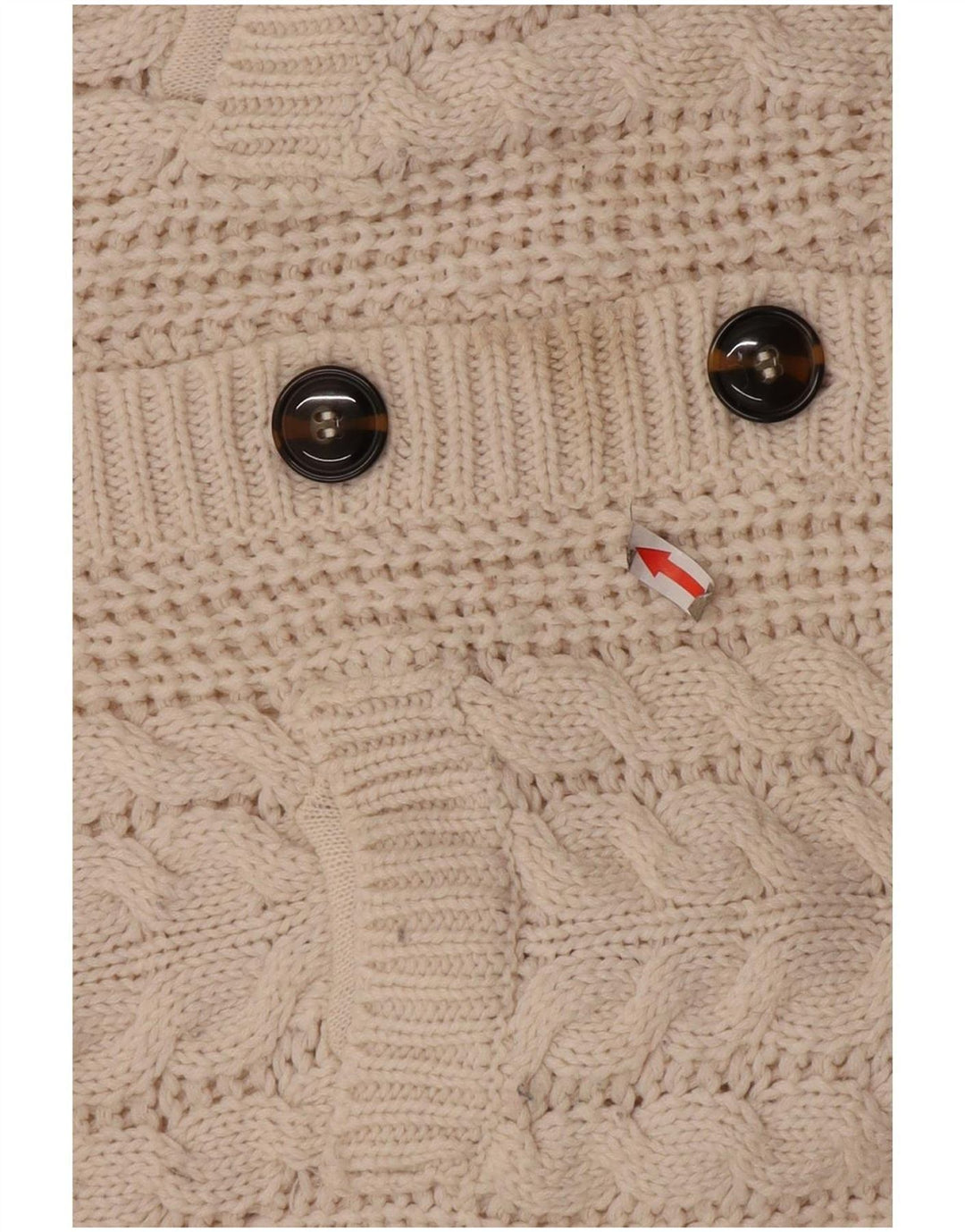 Zara Dame Cardigan Sweater UK 10 Small White Acryl