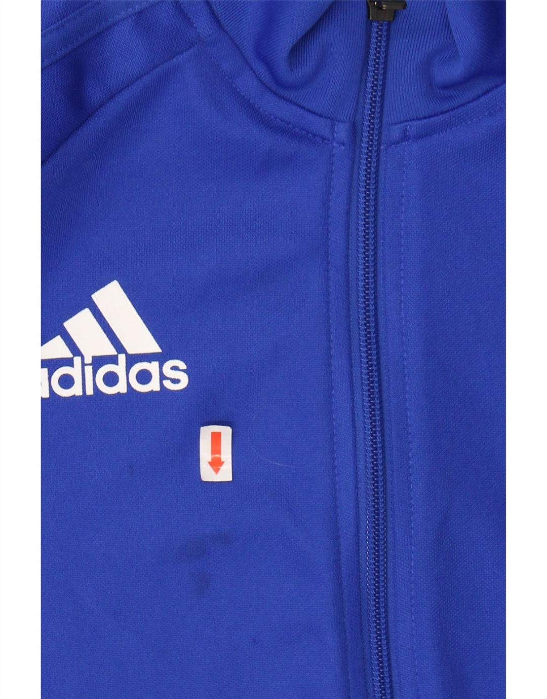 ADIDAS Boys Tracksuit Top Jacket 13-14 Years Blue Colourblock Polyester