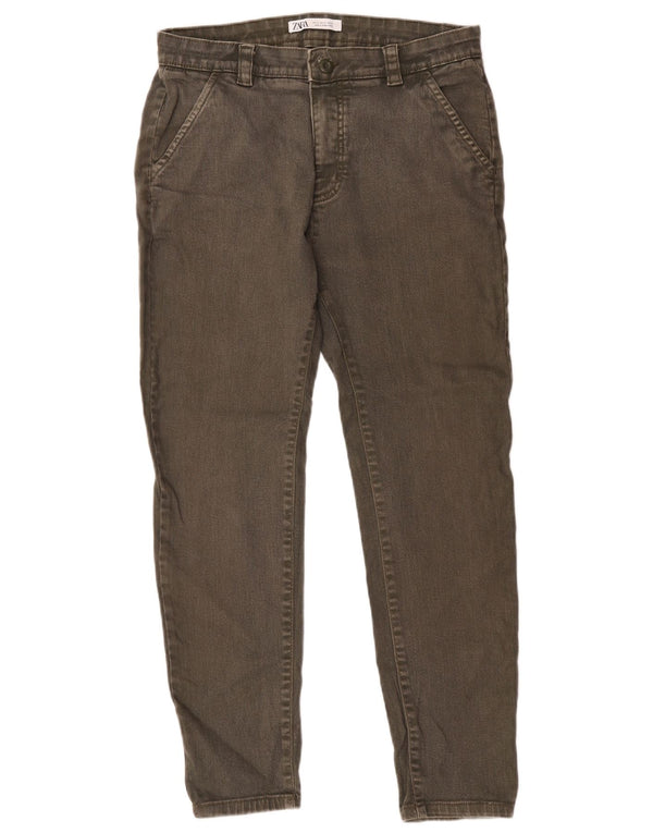 Zara Herre Tapered Jeans EU 42 Large W32 L28 Khaki