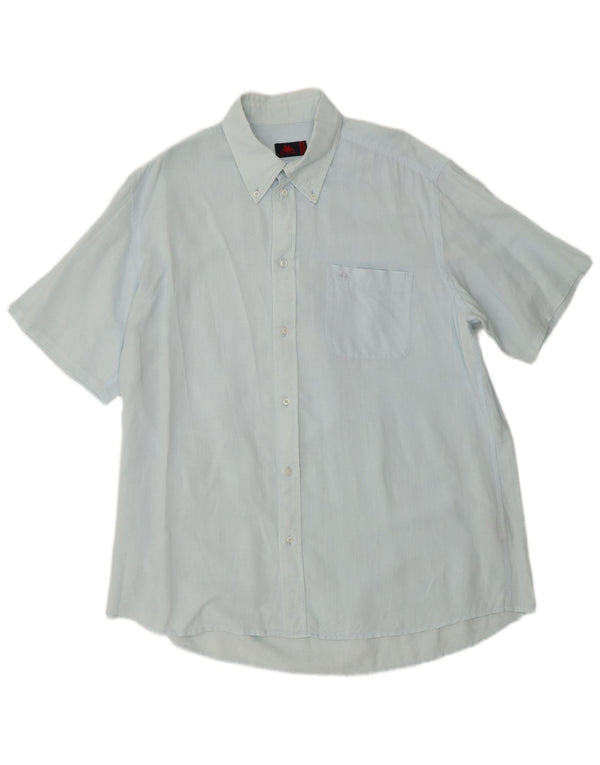 Kappa Mens Short Sleeve Shirt 2XL Blue Linen