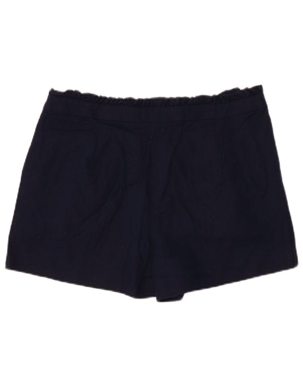 J. CREW Kvinder Chino Shorts med høj talje US 10 Large W30 Navy Blue Linen