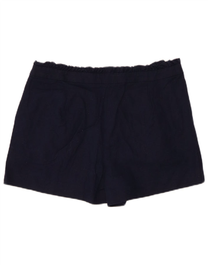 J. CREW Kvinder Chino Shorts med høj talje US 10 Large W30 Navy Blue Linen