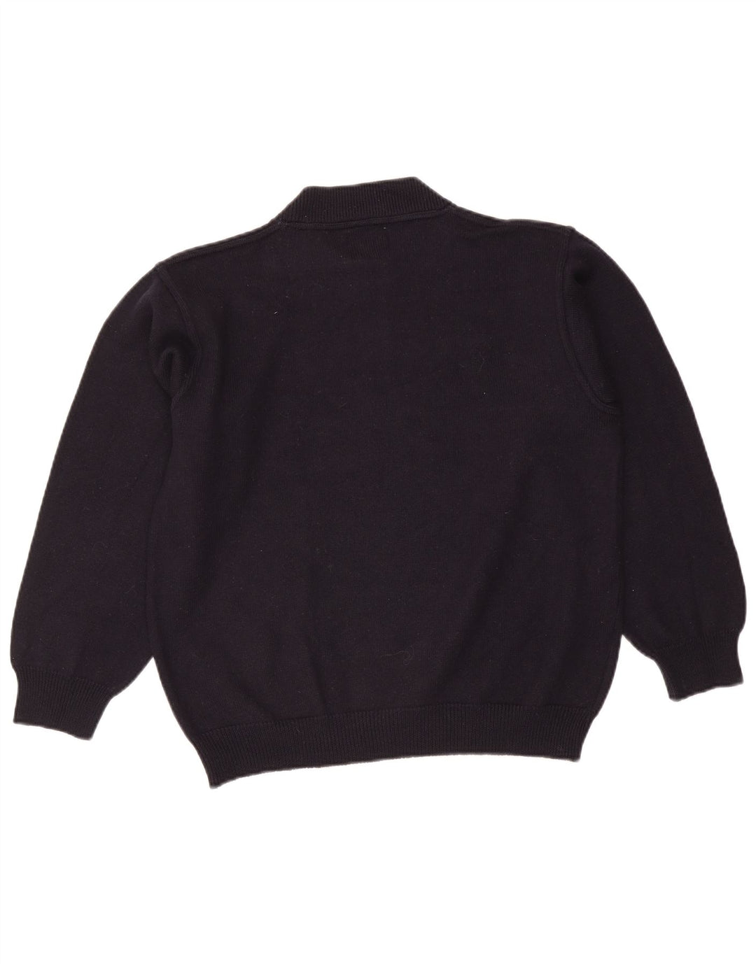 Vintage Herre grafisk skildpaddehals sweater Medium marineblå uld