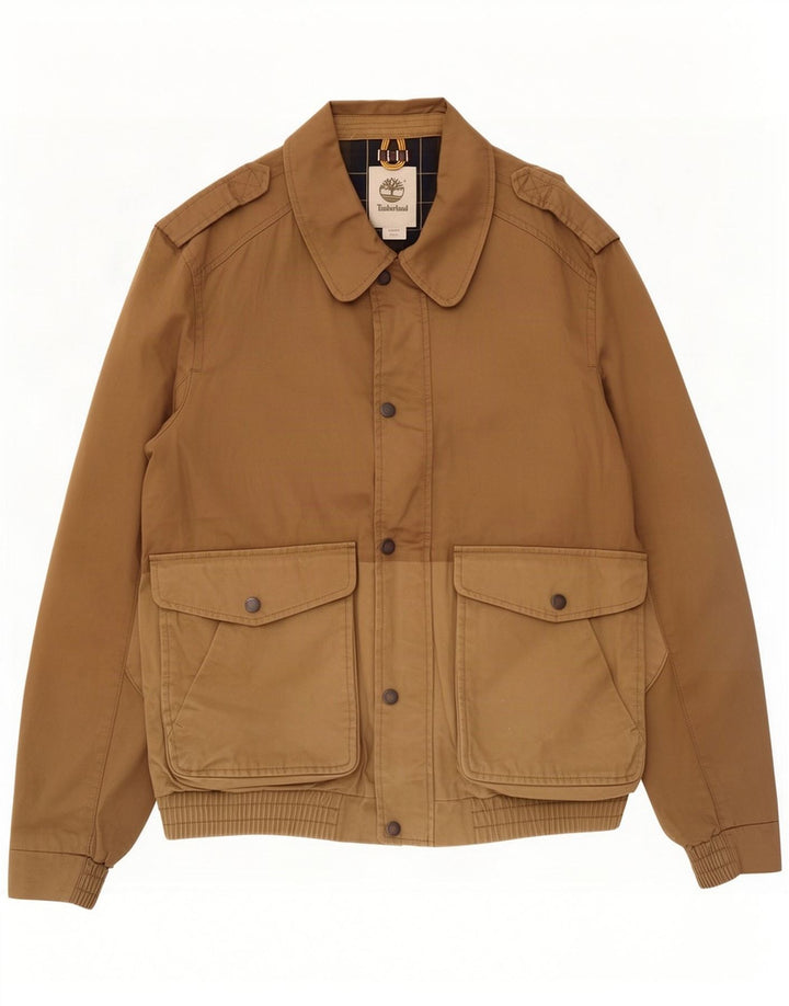 Timberland Herre Military Bomber Jacket UK 38 Medium Brown Colourblock