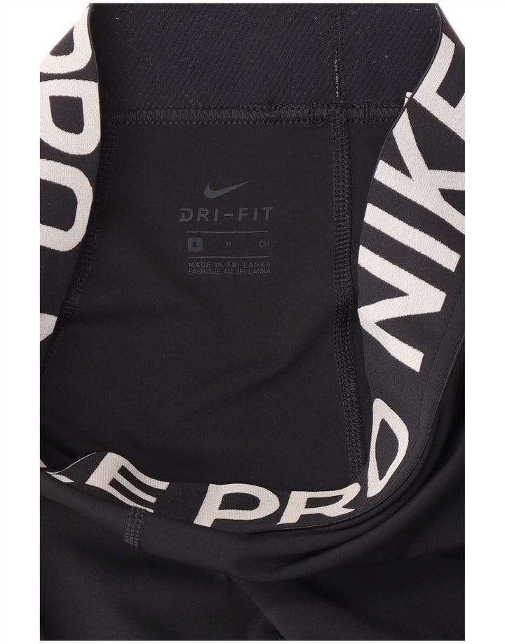 Nike Dame Dri Fit Grafiske Capri Leggings UK 10 Small Black