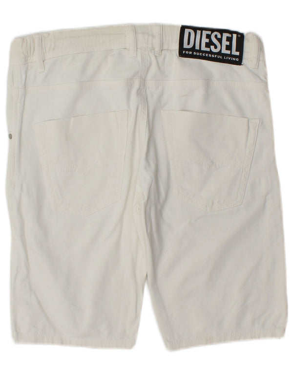 Diesel Dame Casual Shorts UK 14 Large W34 White