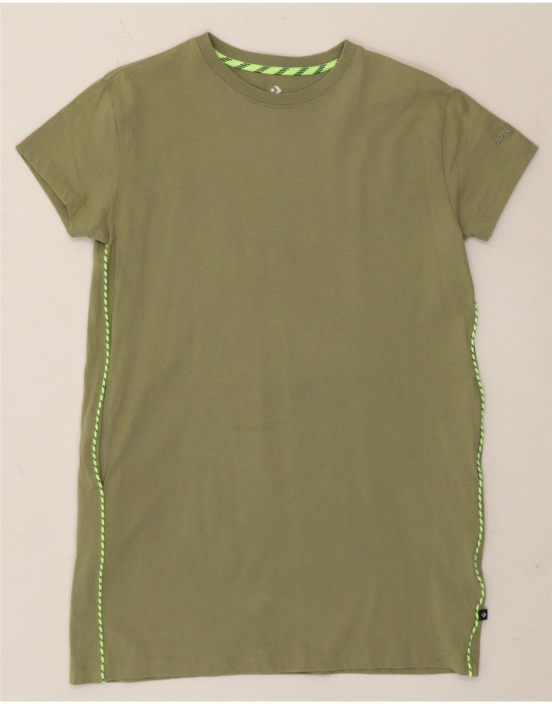 Converse T-shirt kjole til kvinder UK 14 Medium Khaki Bomuld