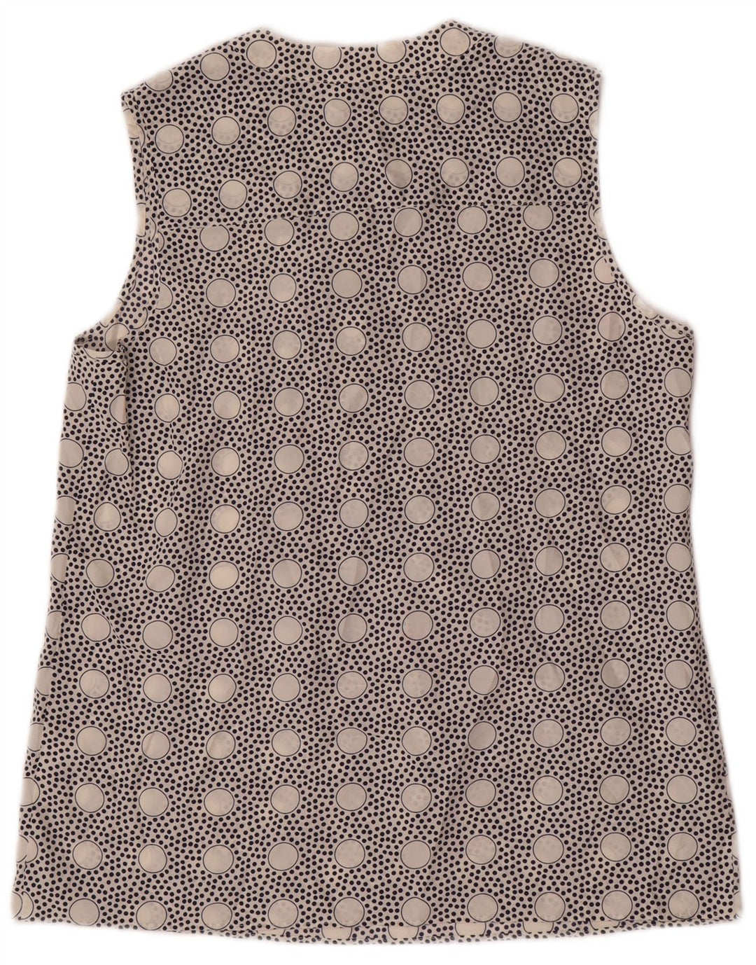 J. CREW Dame ærmeløs bluse Top US 4 Small White Polka Dot Polyester