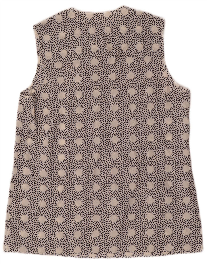 J. CREW Dame ærmeløs bluse Top US 4 Small White Polka Dot Polyester