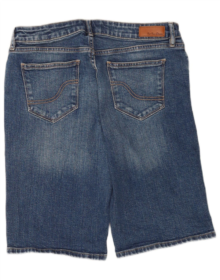 Fat Face Dame Denim Bermuda Shorts UK 12 Medium W30 Blå Bomuld