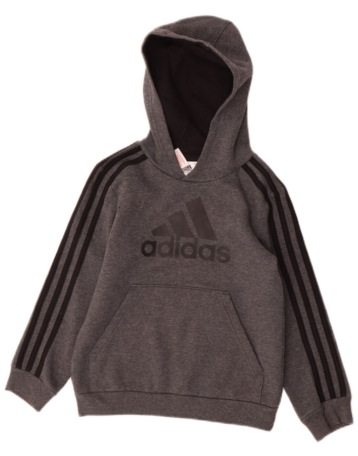 ADIDAS Grafisk hættetrøje til drenge 7-8 år Grå polyester