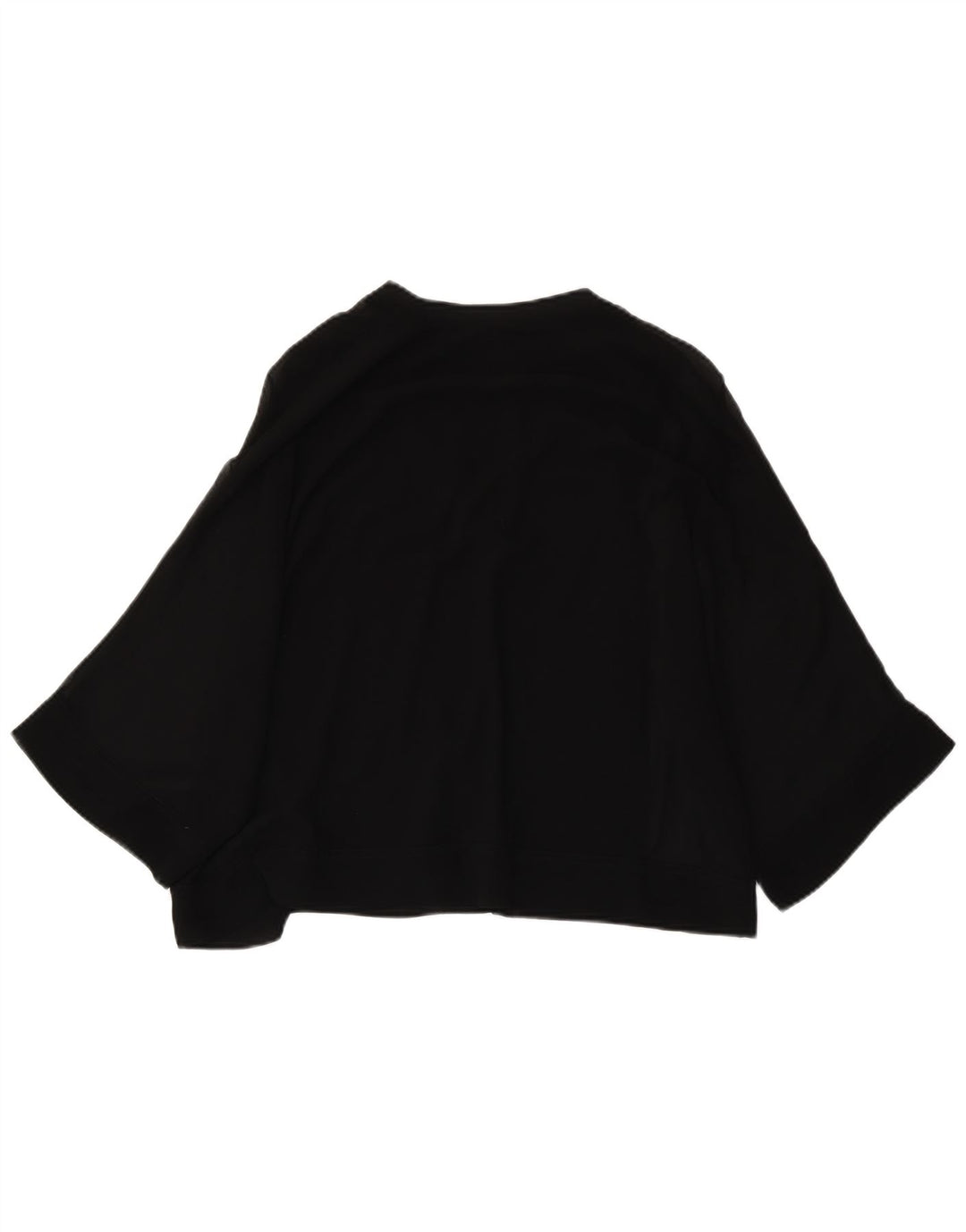 Zara Dame 3/4 ærmet Oversized bluse Top UK 6 XS Sort Polyester