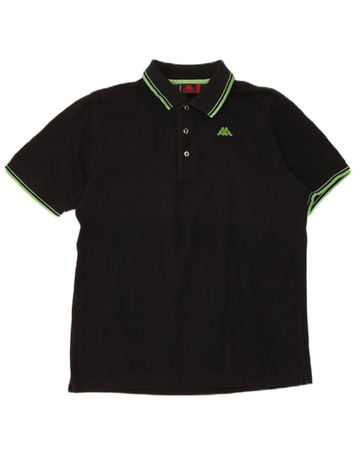 Kappa herre polo shirt lille sort stribet bomuld
